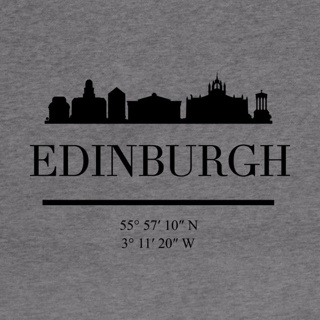 EDINBURGH SCOTLAND BLACK SILHOUETTE SKYLINE ART by deificusArt